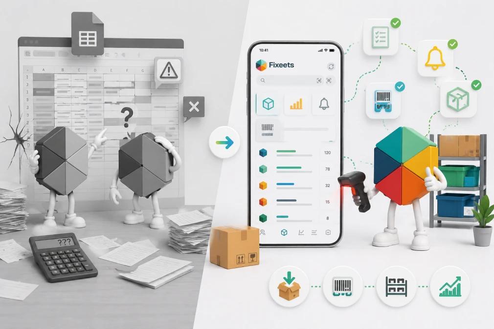 Fixeets vs Excel: Inventory Management Compared